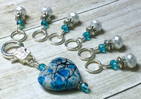 Splattered Heart Stitch Marker Set for Knitting, Gift for Knitter