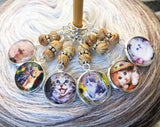 Lovable Cat Stitch Markers For Knitting or Crochet, Sets of 6-20