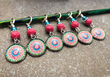 Fractal Medallion Stitch Markers for Knitting and Crochet, Sets of 6-20