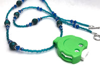 Teal Cobalt Locking Row Counter Necklace