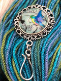 Hummingbird Magnetic Portuguese Knitting Pin, Matching Stitch Markers