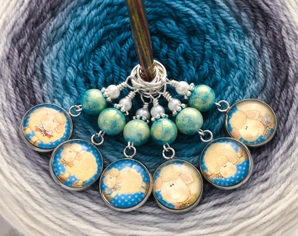 Silly Sheep Stitch Markers for Knitting or Crochet, Choose Rings or Clasps