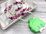 Fuchsia Locking Row Counter Necklace, Stitch Counter