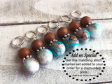 Earth & Sky Abacus Counting Bracelet, Row Counter, Add Matching Stitch Markers