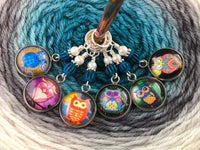 Mixed Owl Stitch Markers for Knitting or Crochet
