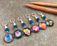 Mixed Owl Stitch Markers for Knitting or Crochet
