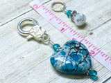 Splattered Heart Stitch Marker Set for Knitting, Gift for Knitter