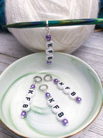 KFB Reminder Stitch Markers | Knitting Abbreviation Instruction Markers | Letter Marker | Progress Keeper