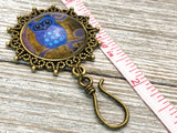 Night Owl Magnetic Portuguese Knitting Pin,  PLUS Matching Stitch Markers