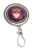 Sleepy Owl Magnetic Portuguese Knitting Pin | Gift for Knitters | PLUS Matching Stitch Markers