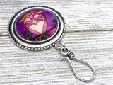 Sleepy Owl Magnetic Portuguese Knitting Pin | Gift for Knitters | PLUS Matching Stitch Markers