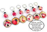 Ladybug Knitting Pin for Portuguese Knitting, Magnetic