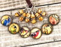 Mixed Bird Stitch Markers for Knitting or Crochet, Rings or Clasps