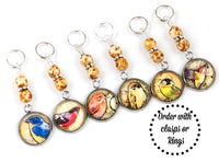 Mixed Bird Stitch Markers for Knitting or Crochet, Rings or Clasps