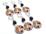 Lady Cat Stitch Markers for Knitting or Crochet, Sets of 6-20