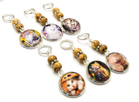 Lovable Cat Stitch Markers For Knitting or Crochet, Sets of 6-20