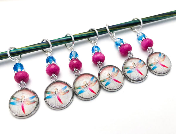 Dragonfly Stitch Markers for Knitting or Crochet, Gifts for Knitter, Snag Free