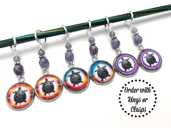 Turtle Stitch Markers for Knitting or Crochet | Gift for Knitters | Sets of 6 or 8 | Tortoise