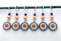 Amber Medallion Stitch Markers for Knitting or Crochet