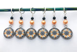 Amber Medallion Stitch Markers for Knitting or Crochet