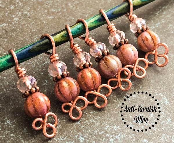 Celtic Copper Stitch Markers for Knitting, Gift for Knitters