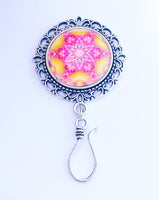 Magnetic Portuguese Knitting Pin with Matching Stitch Markers, Fractal