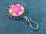 Magnetic Portuguese Knitting Pin with Matching Stitch Markers, Fractal