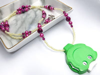 Fuchsia Locking Row Counter Necklace, Stitch Counter