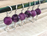 Agate Stone Double Duty Stitch Marker Set | Gift for Knitters | 2 Needle Sizes in 1 Marker