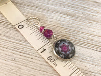 Magenta Medallion Stitch Markers for Knitting or Crochet