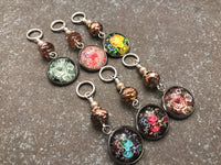 Floral Stitch Marker Set for Knitting or Crochet | Gift for Knitters | Choose Rings or Clasps | Snag Free