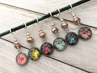 Floral Stitch Marker Set for Knitting or Crochet | Gift for Knitters | Choose Rings or Clasps | Snag Free