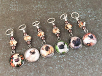 Blonde Pug Stitch Markers for Knitting or Crochet
