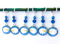 Fluffy Sheep Stitch Markers for Knitting or Crochet, Choose Rings or Clasps