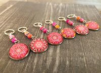 Vivid Pink Stitch Markers for Knitting or Crochet