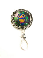 Friendly Owl Portuguese Knitting Pin with Matching Stitch Markers, Magnetic