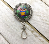 Friendly Owl Portuguese Knitting Pin with Matching Stitch Markers, Magnetic