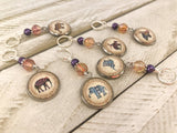 Elephants Stitch Marker Set for Knitting or Crochet
