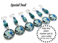 Hummingbird Magnetic Portuguese Knitting Pin, Matching Stitch Markers