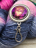 Sleepy Owl Magnetic Portuguese Knitting Pin | Gift for Knitters | PLUS Matching Stitch Markers