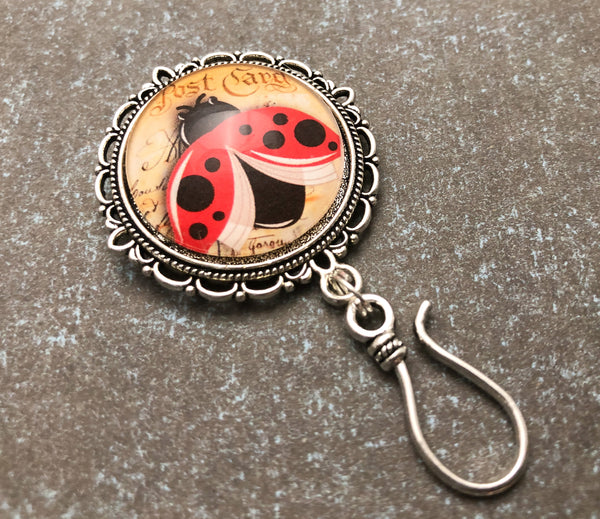Ladybug Knitting Pin for Portuguese Knitting, Magnetic