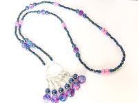 Stitch Marker Necklace for Knitting or Crochet, Includes Removable Progress Keepers