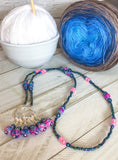 Stitch Marker Necklace for Knitting or Crochet, Includes Removable Progress Keepers