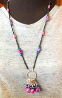 Stitch Marker Necklace for Knitting or Crochet, Includes Removable Progress Keepers