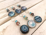 Abstract Medallion Stitch Markers for Knitting or Crochet