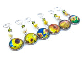 Sunflower Stitch Markers for Knitting or Crochet, Gifts for Knitter, Progress Keeper