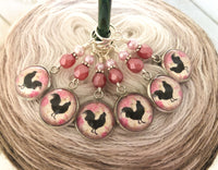 Rooster Stitch Markers for Knitting or Crochet, Gift for Knitters, Chicken Gifts
