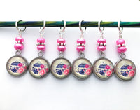 Porcelain Teapot Stitch Markers for Knitting or Crochet, Sets of 6-20, Gift for Knitter