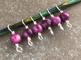 Agate Stone Double Duty Stitch Marker Set | Gift for Knitters | 2 Needle Sizes in 1 Marker