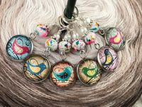 Whimsical Bird Stitch Markers for Knitting or Crochet, Gift for Knitters, Snag Free